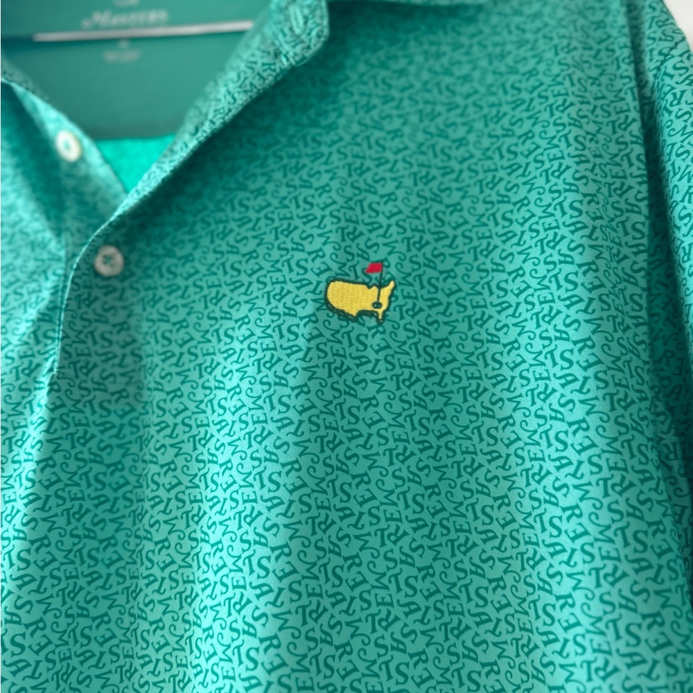 Masters Teal Patterned Polo Shirt - Picture 2 of 3
